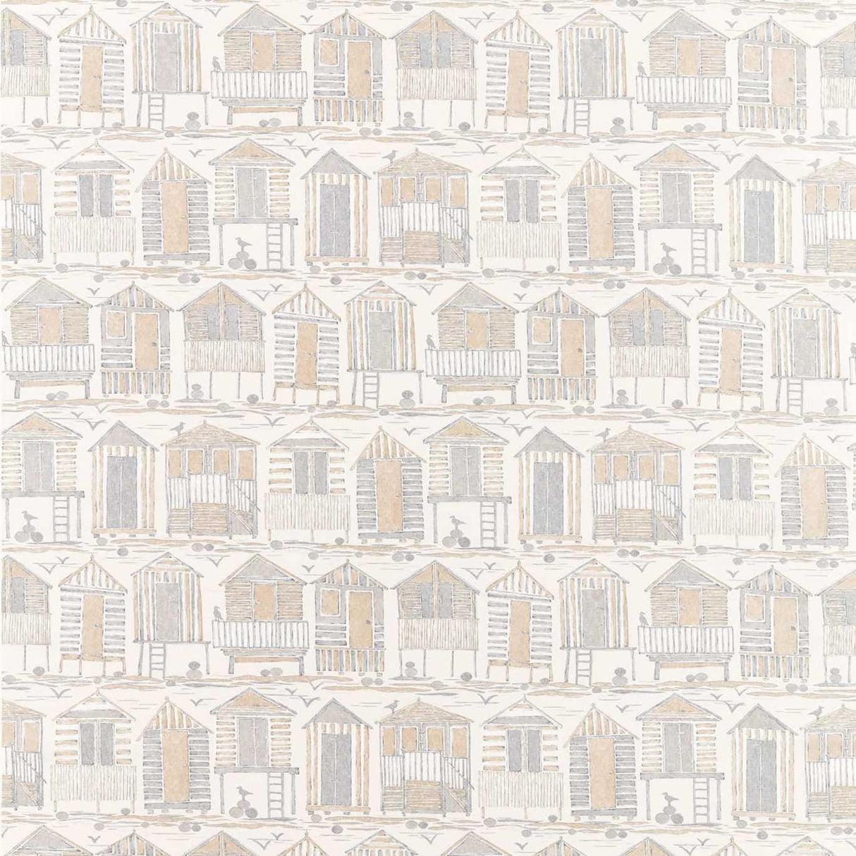 Sanderson Beach Huts Driftwood Fabric