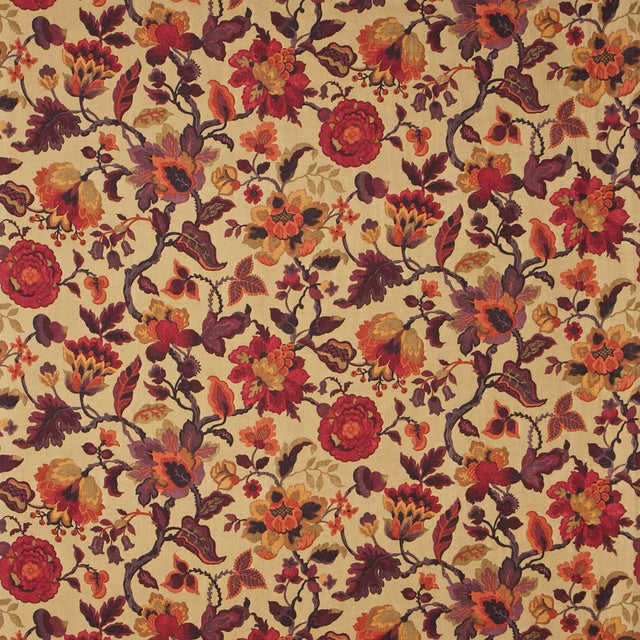 Sanderson Amanpuri Old Gold/ Aubergine Fabric