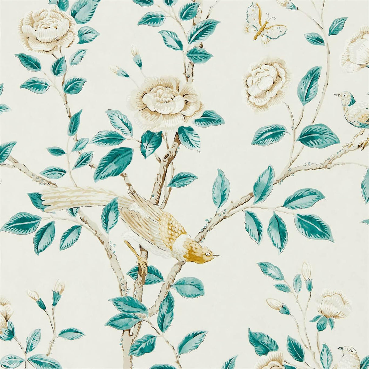 Sanderson Andhara Teal/Cream Wallpaper