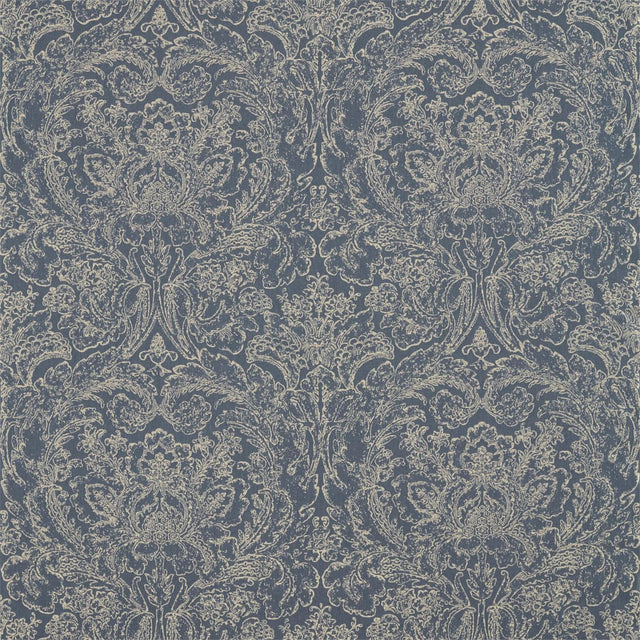 Sanderson Courtney Damask Indigo Fabric