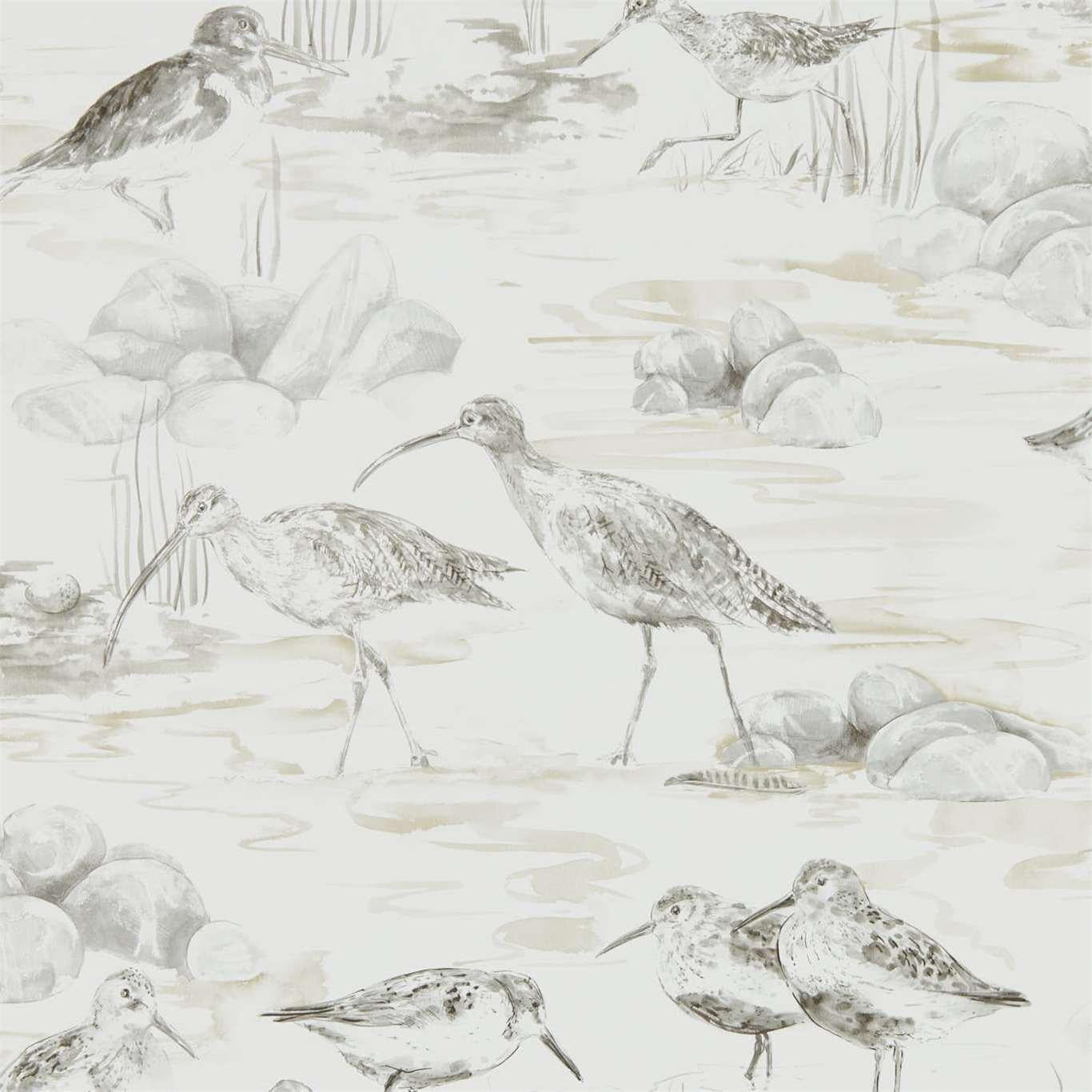 Sanderson Estuary Birds Chalk/Sepia Wallpaper by Sanderson