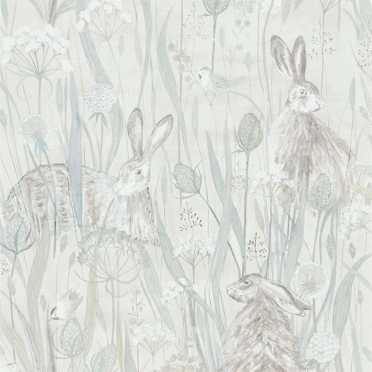 Sanderson Dune Hares Mist/Pebble Wallpaper