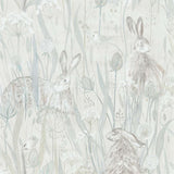Sanderson Dune Hares Mist/Pebble Wallpaper