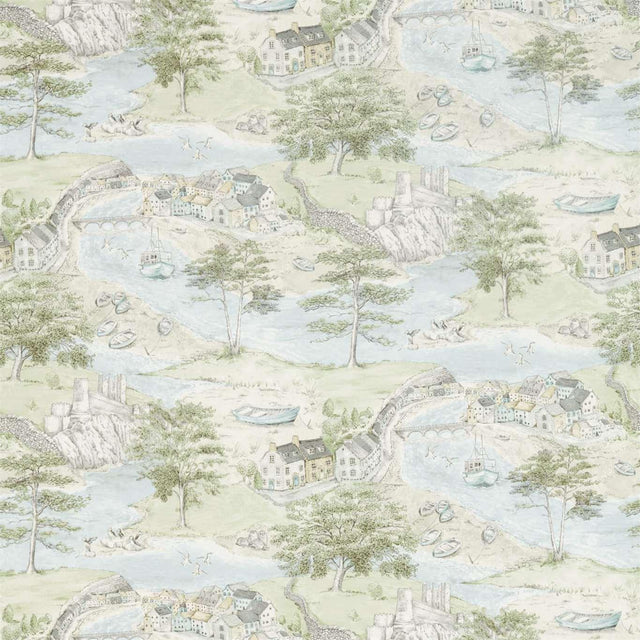 Sanderson Sea Houses Tidewater Blue Fabric