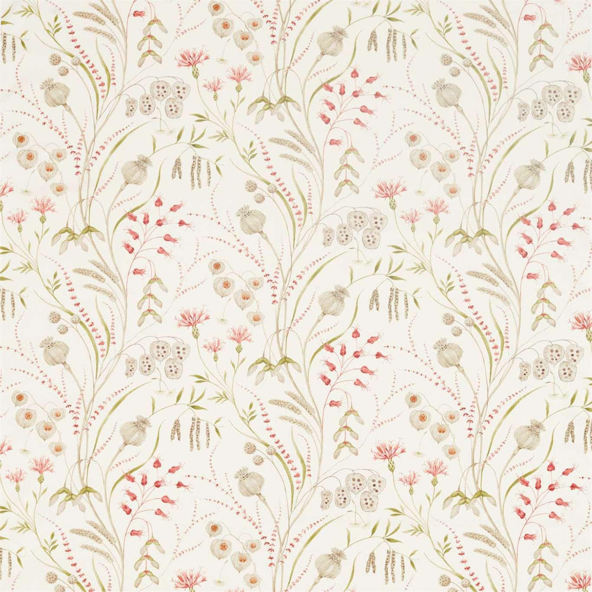 Sanderson Summer Harvest Claret/Olive Fabric