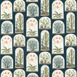 Sanderson Terrariums Ink/Papaya Fabric