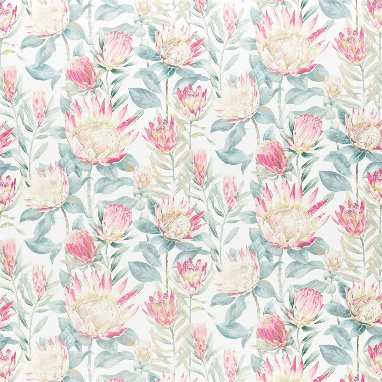 Sanderson King Protea Orchid/Grey Fabric