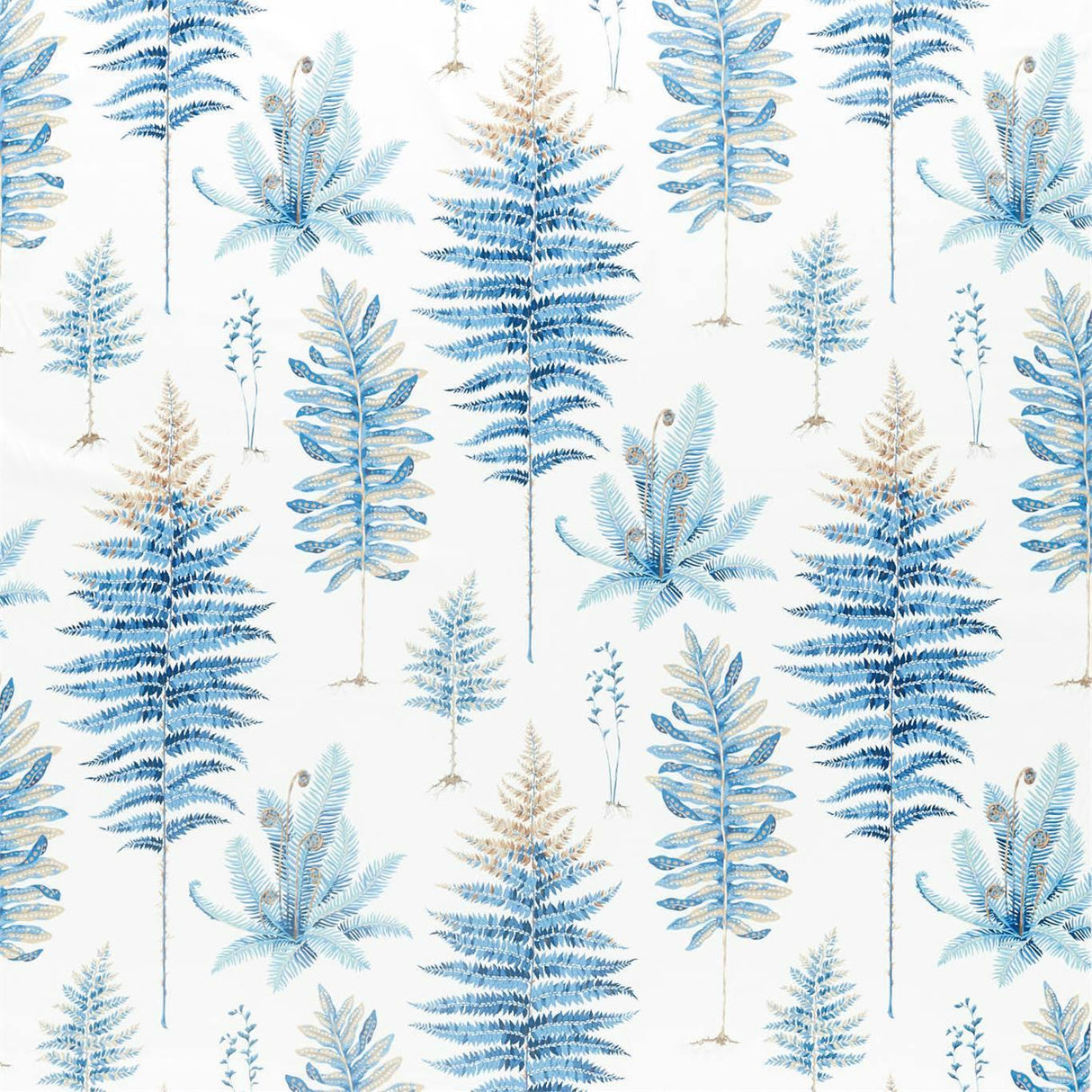 Sanderson Fernery China Blue Fabric