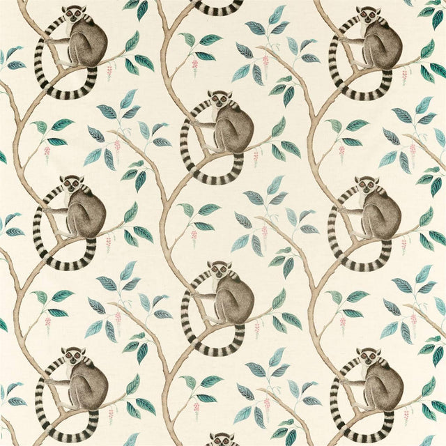 Sanderson Ringtailed Lemur Grey Fabric