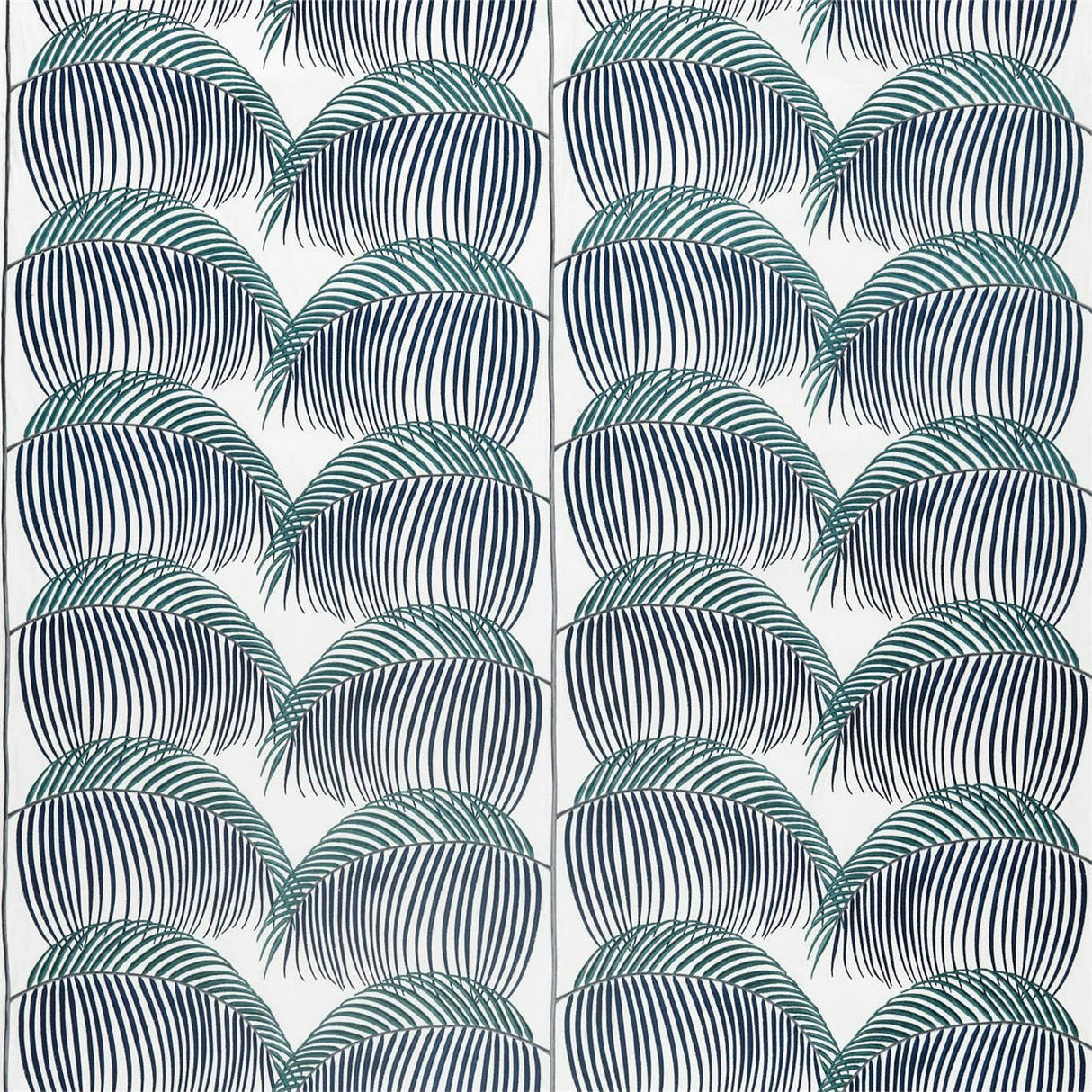 Sanderson Manila Embroidery Indigo Fabric