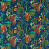 Sanderson Rain Forest Embroidery Tropical Night Fabric