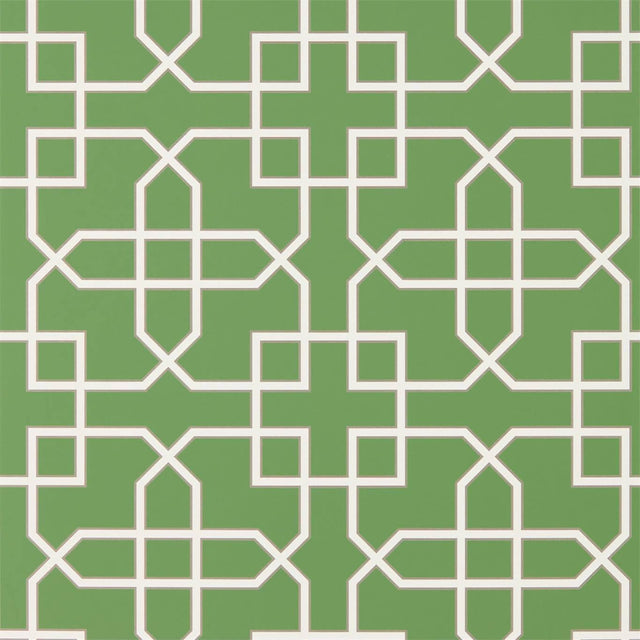 Sanderson Hampton Trellis Botanical Green Wallpaper