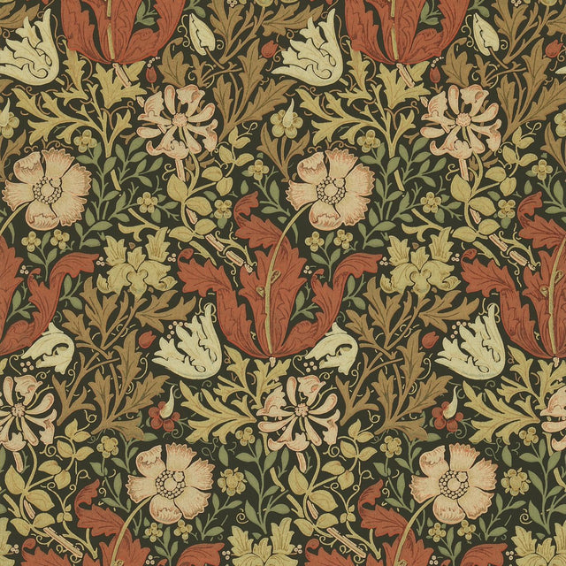 Morris & Co Compton Bullrush/Black Wallpaper