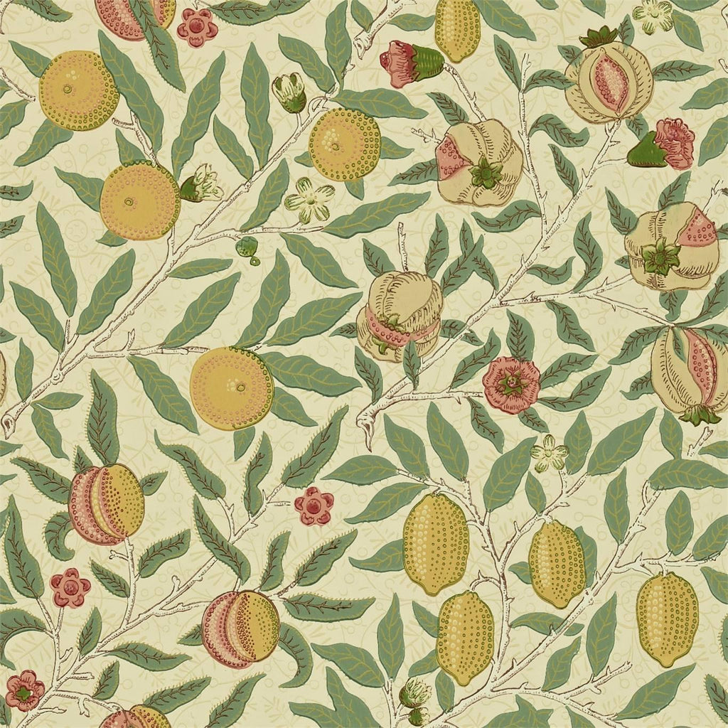 Morris & Co Fruit Beige/Gold/Coral Wallpaper