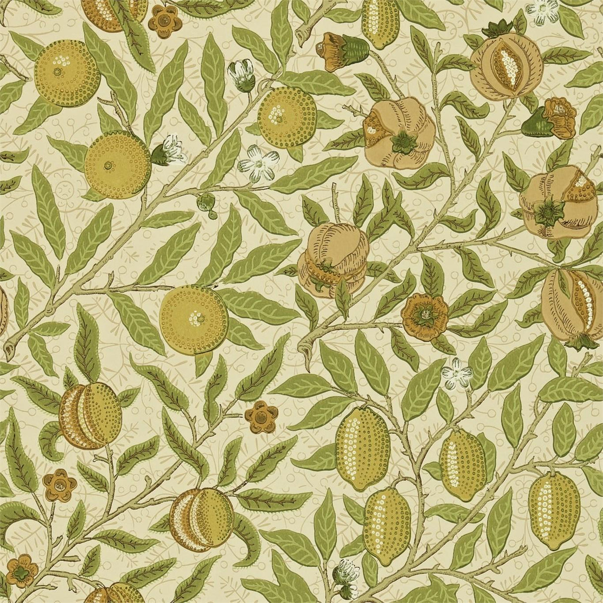 Morris & co Fruit Green/Tan Wallpaper