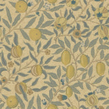 Morris & co Fruit Blue/Maize/Gold/Oakwood/ Khaki Wallpaper