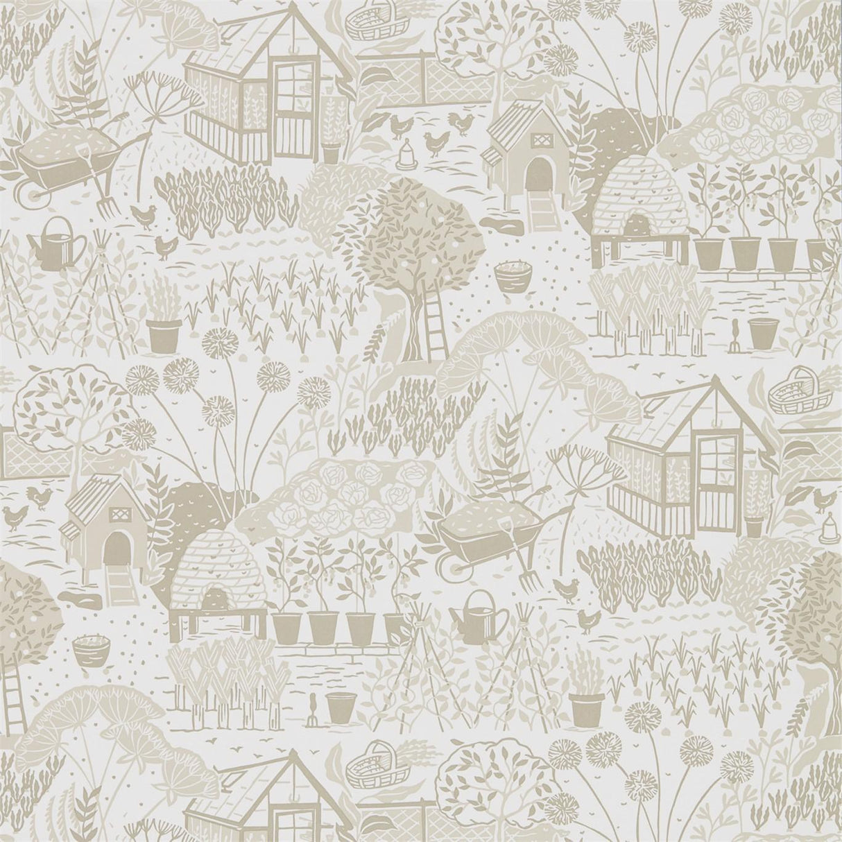Sanderson The Allotment Linen Wallpaper