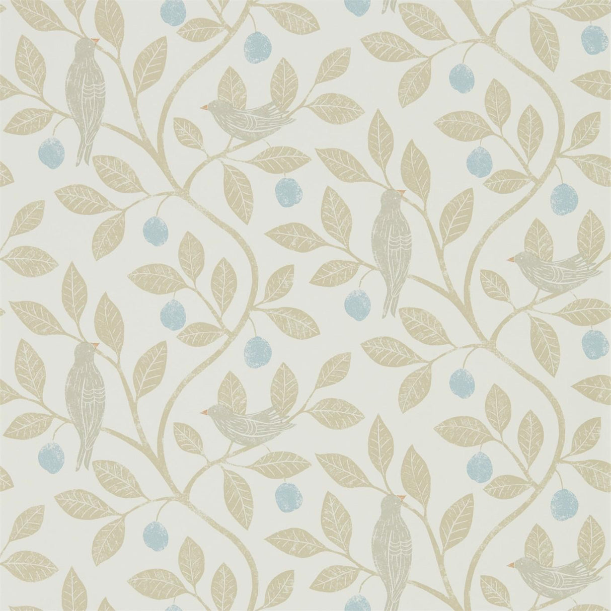 Sanderson Damson Tree Denim/Barley Wallpaper