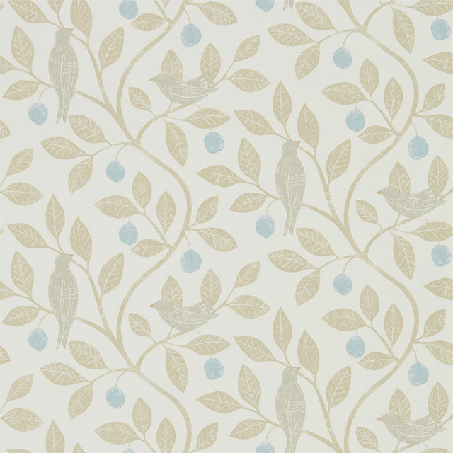 Sanderson Damson Tree Denim/Barley Wallpaper