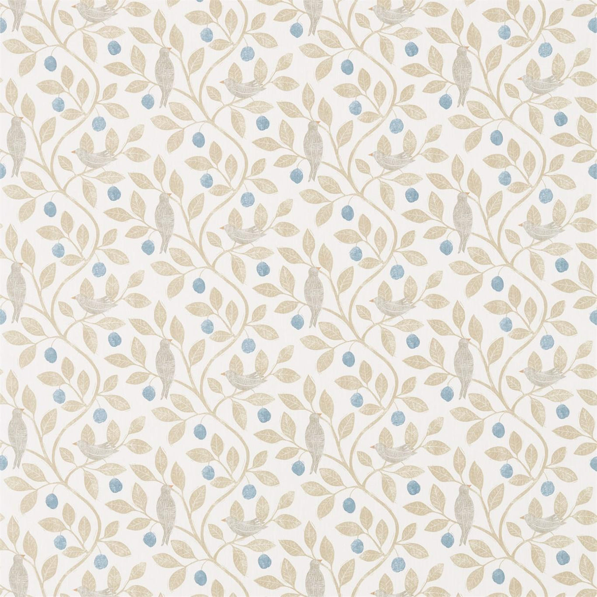 Sanderson Damson Tree Denim/Barley Fabric