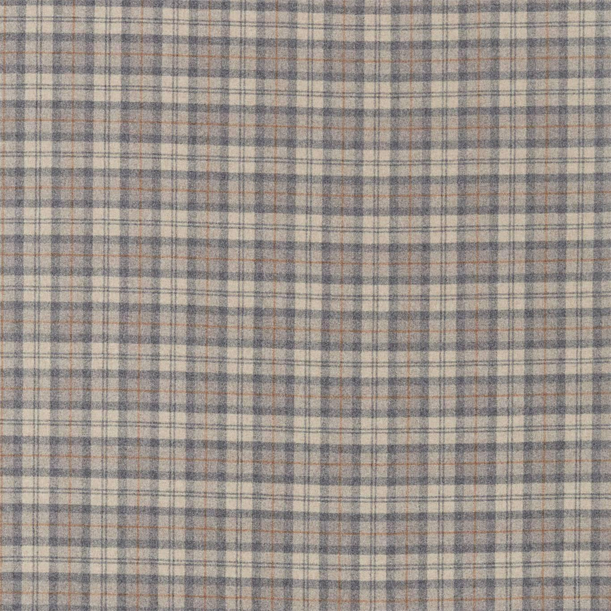 Sanderson Fenton Check Grey/Cinnamon Fabric