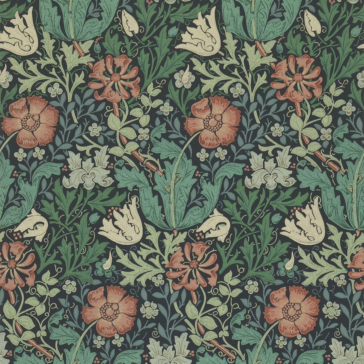 Morris & Co Willow Boughs Indigo/Russet Wallpaper