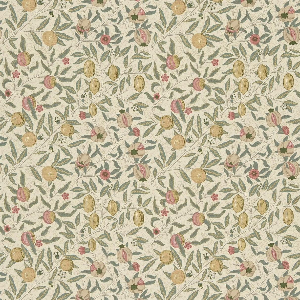 Morris & Co Fruit Ivory/Teal Fabric
