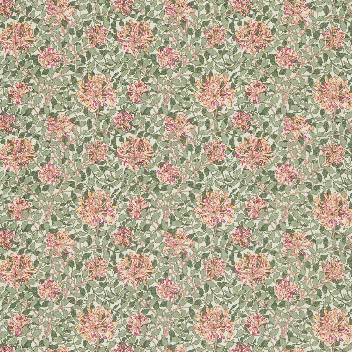 Morris & Co Honeysuckle Chalk/Yellow Fabric