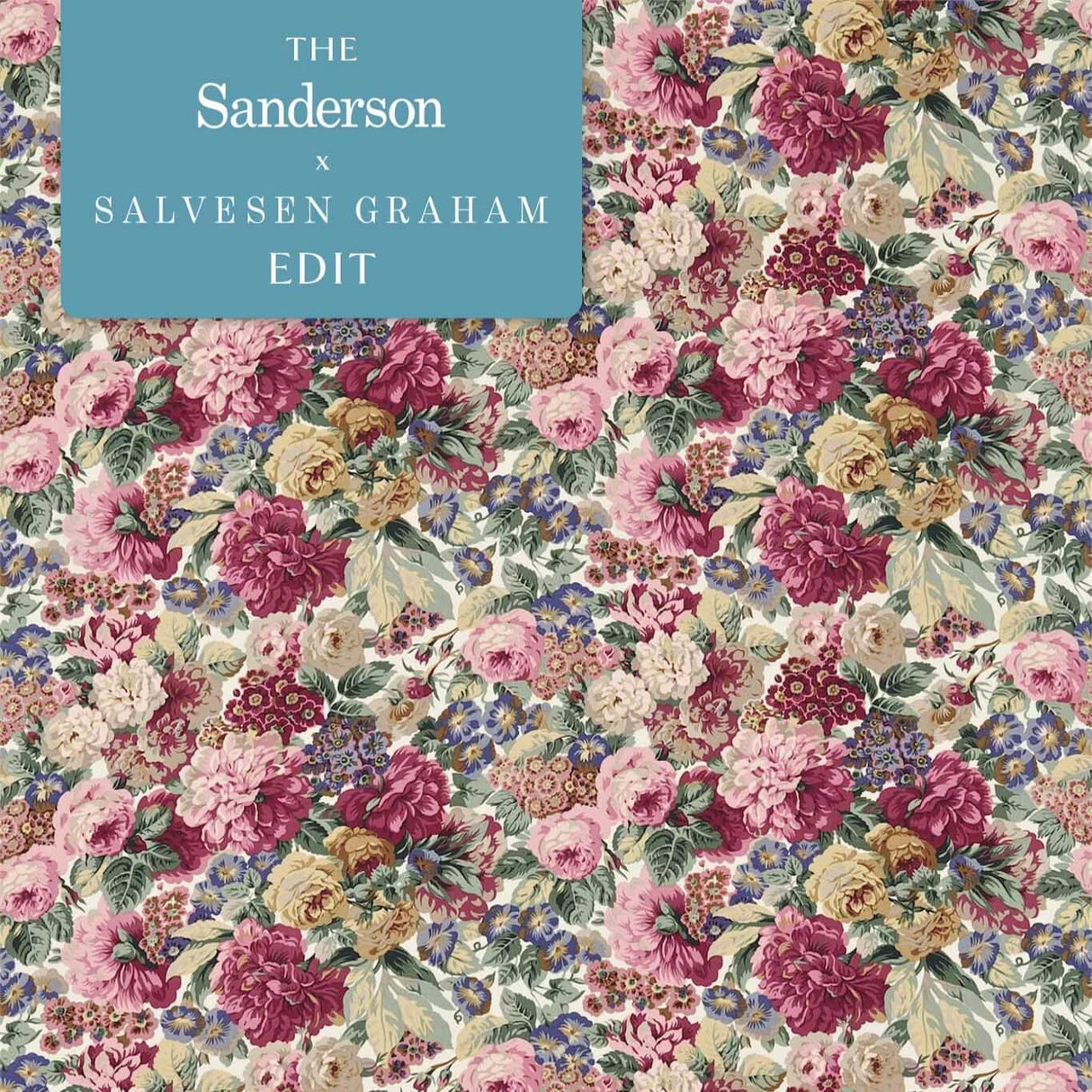 Sanderson Rose & Peony Red (Linen) Fabric