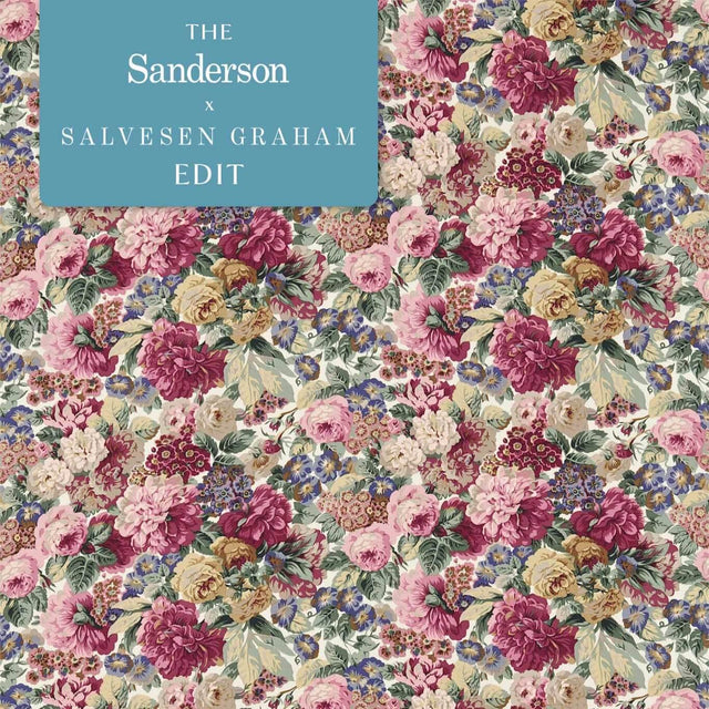 Sanderson Rose & Peony Red (Linen) Fabric