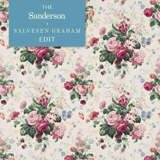 Sanderson Stapleton Park Cream/Pink Fabric