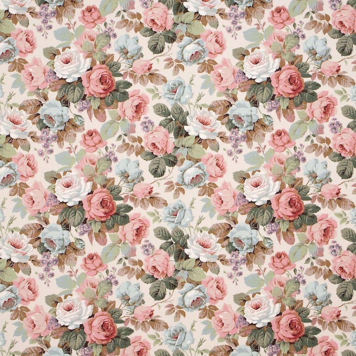 Sanderson Chelsea Ivory/Duck Egg Fabric