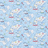 Sanderson Treasure Map Sea Blue Wallpaper