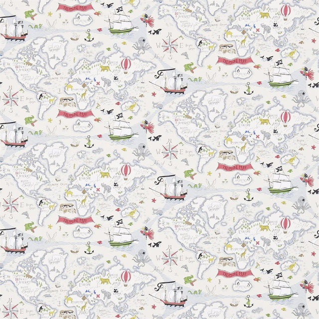 Sanderson Treasure Map Vanilla/Multi Wallpaper