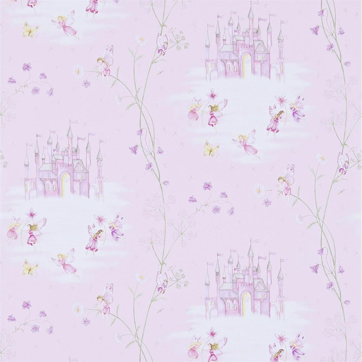 Sanderson Fairy Castle Pink Wallpaper