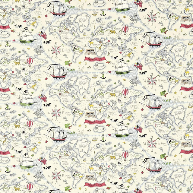 Sanderson Treasure Map Vanilla Fabric
