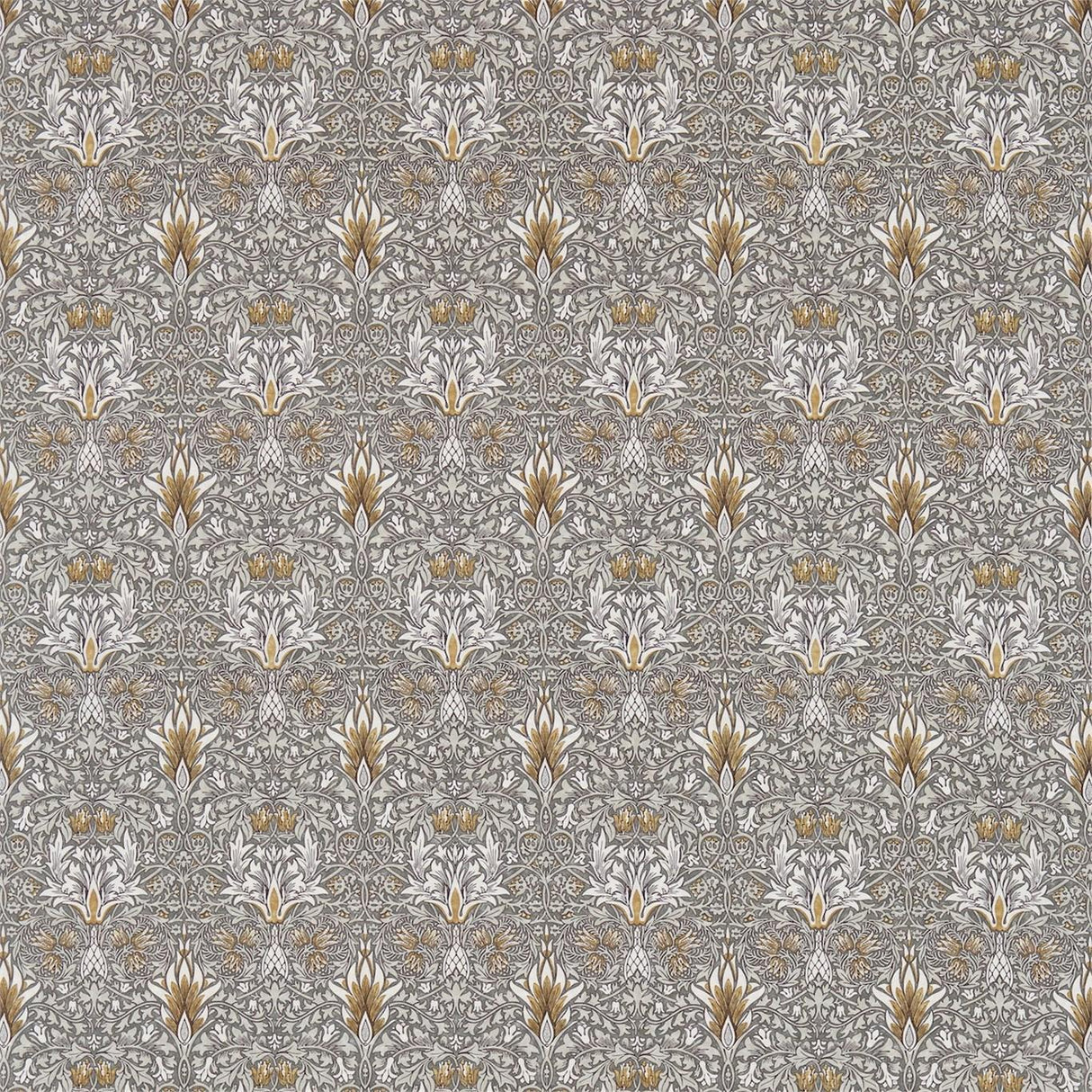 Morris & Co Snakeshead Pewter/Gold Fabric