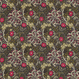 Morris & Co Morris Seaweed Ebony/Poppy Fabric