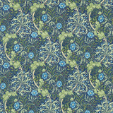 Morris & Co Morris Seaweed Cobalt/Thyme Fabric