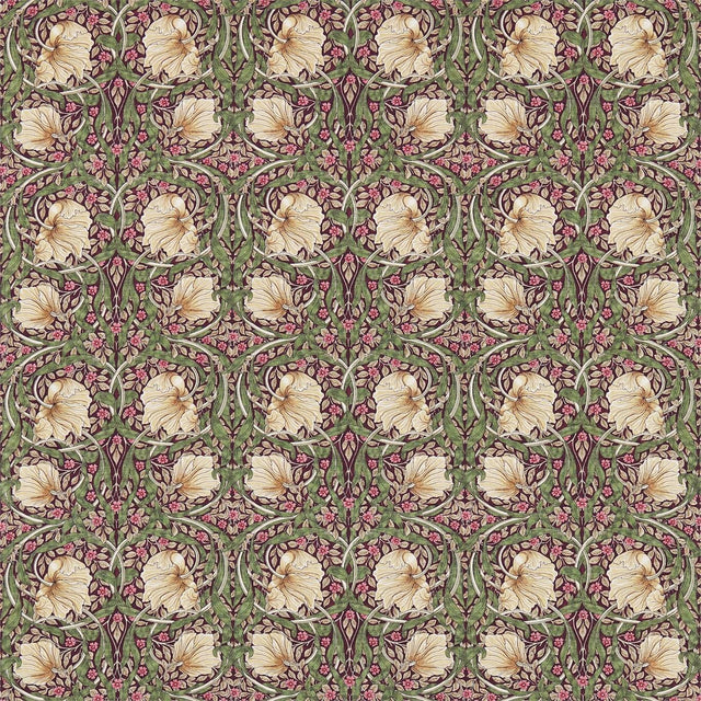 Morris & Co Pimpernel Aubergin/Olive Fabric