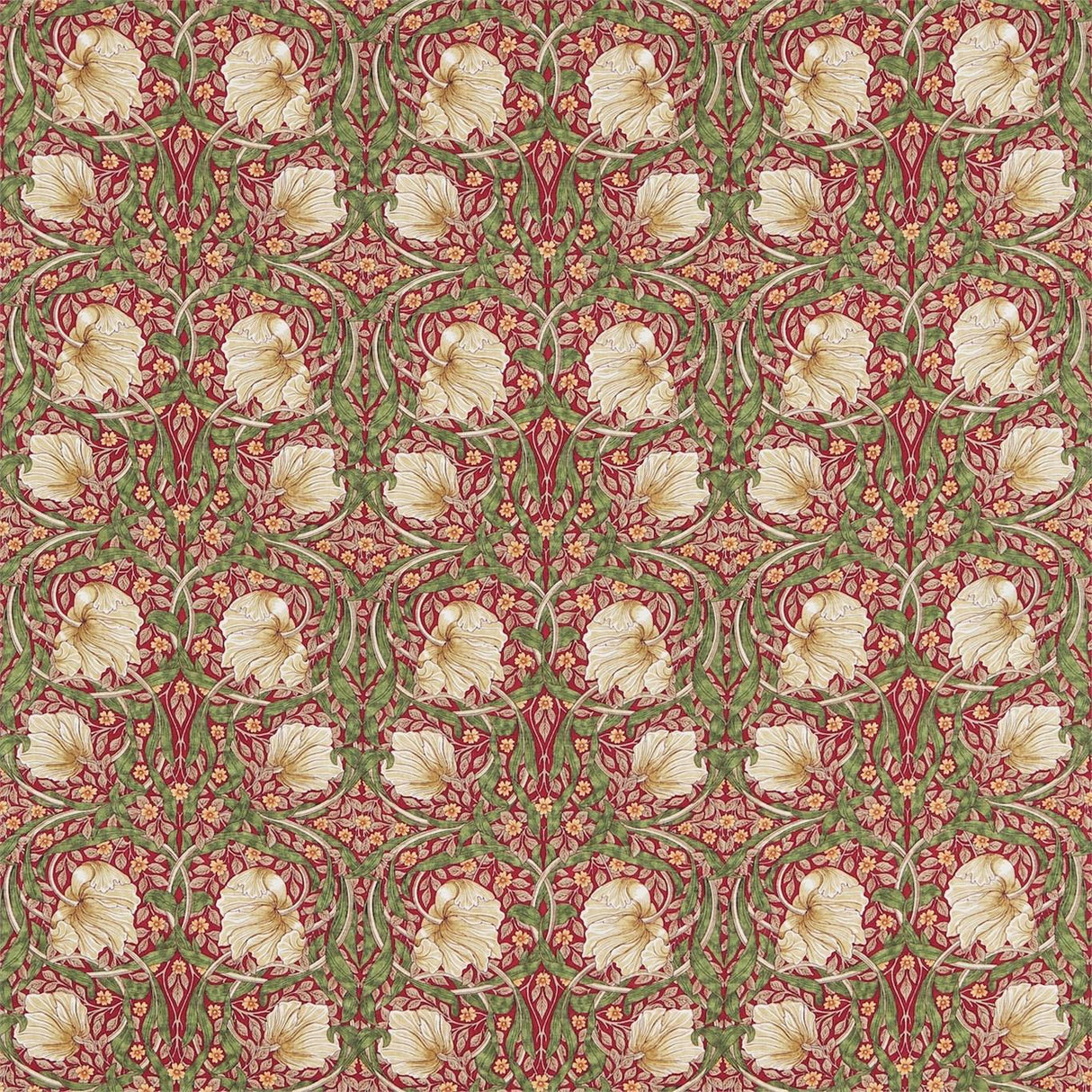 Morris & Co Pimpernel Red/Thyme Fabric