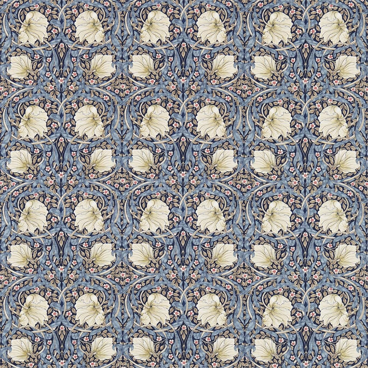 Morris & Co Pimpernel Indigo/Hemp Fabric