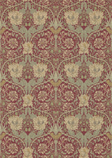 Morris & co Honeysuckle & Tulip Red/Gold Wallpaper