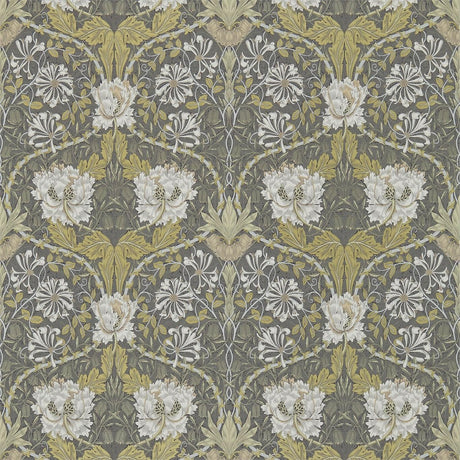 Morris & Co Honeysuckle & Tulip Charcoal/Gold Wallpaper