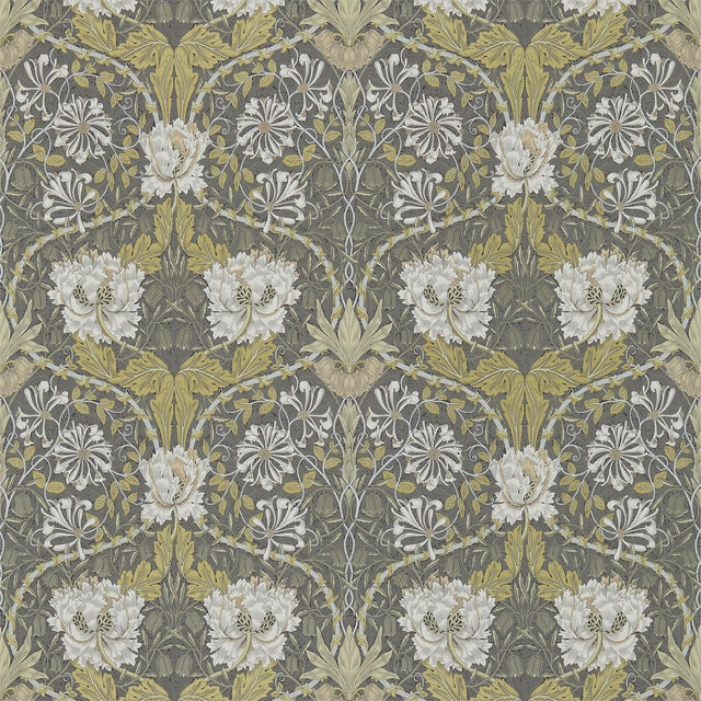 Morris & Co Honeysuckle & Tulip Charcoal/Gold Wallpaper