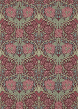 Morris & co Honeysuckle & Tulip Burgundy/Sage Wallpaper