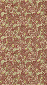 Morris & co Morris Seaweed Red/Gold Wallpaper