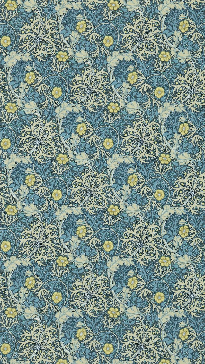 Morris & co Morris Seaweed Ink/Woad Wallpaper