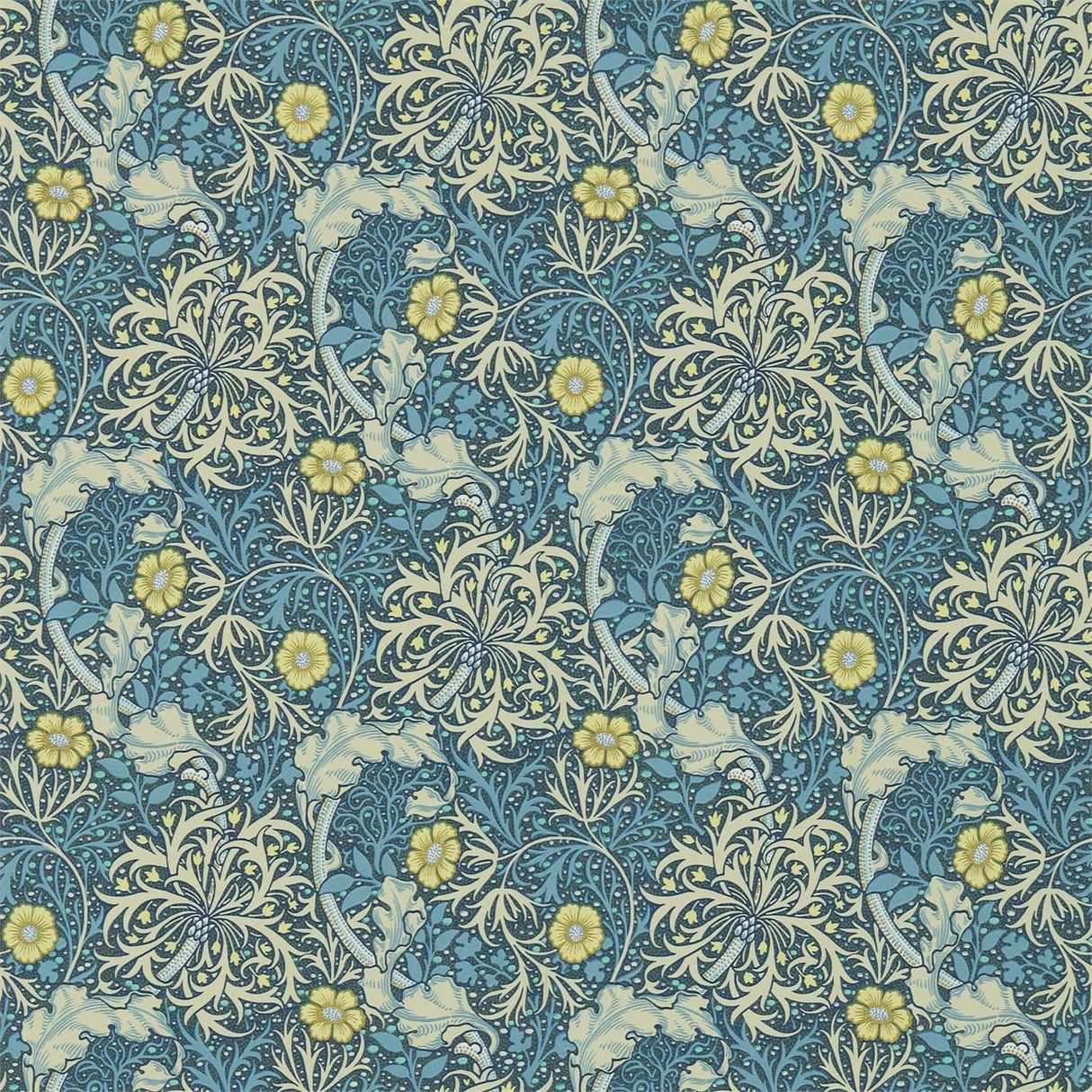 Morris & Co Morris Seaweed Ink/Woad Wallpaper