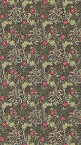 Morris & co Morris Seaweed Ebony/Poppy Wallpaper
